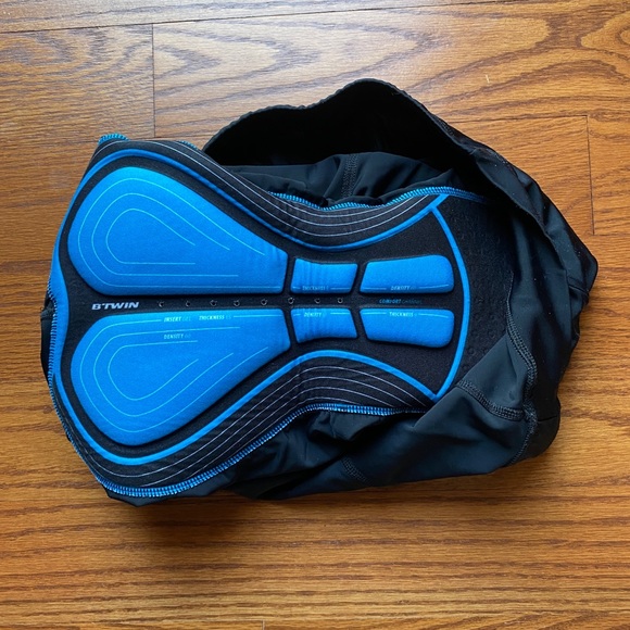 Men’s Btwin Biking Shorts Sz XL Black Padded - Picture 2 of 5